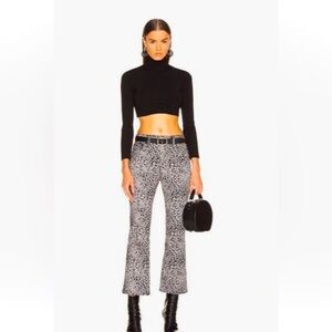 rag & bone Grey Cheetah Hana high rise bootcut crop jeans